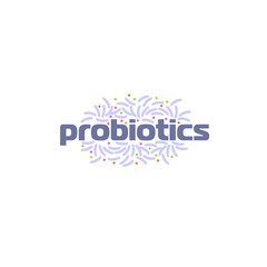 Fototapeta na wymiar probiotics bacteria logo. concept of healthy nutrition ingredient for therapeutic purposes. simple flat style trend modern logotype graphic design isolated on white background