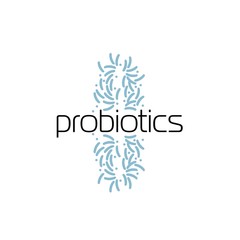 probiotics bacteria logo. concept of healthy nutrition ingredient for therapeutic purposes. simple flat style trend modern logotype graphic design isolated on white background