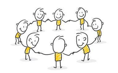 Strichfiguren / Strichmännchen: Gemeinschaft. (Nr. 251)	