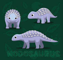 Dinosaur Nodosaurus Cartoon Vector Illustration