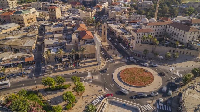 Jaffa Israel hyper lapse 4k aerial drone footage
