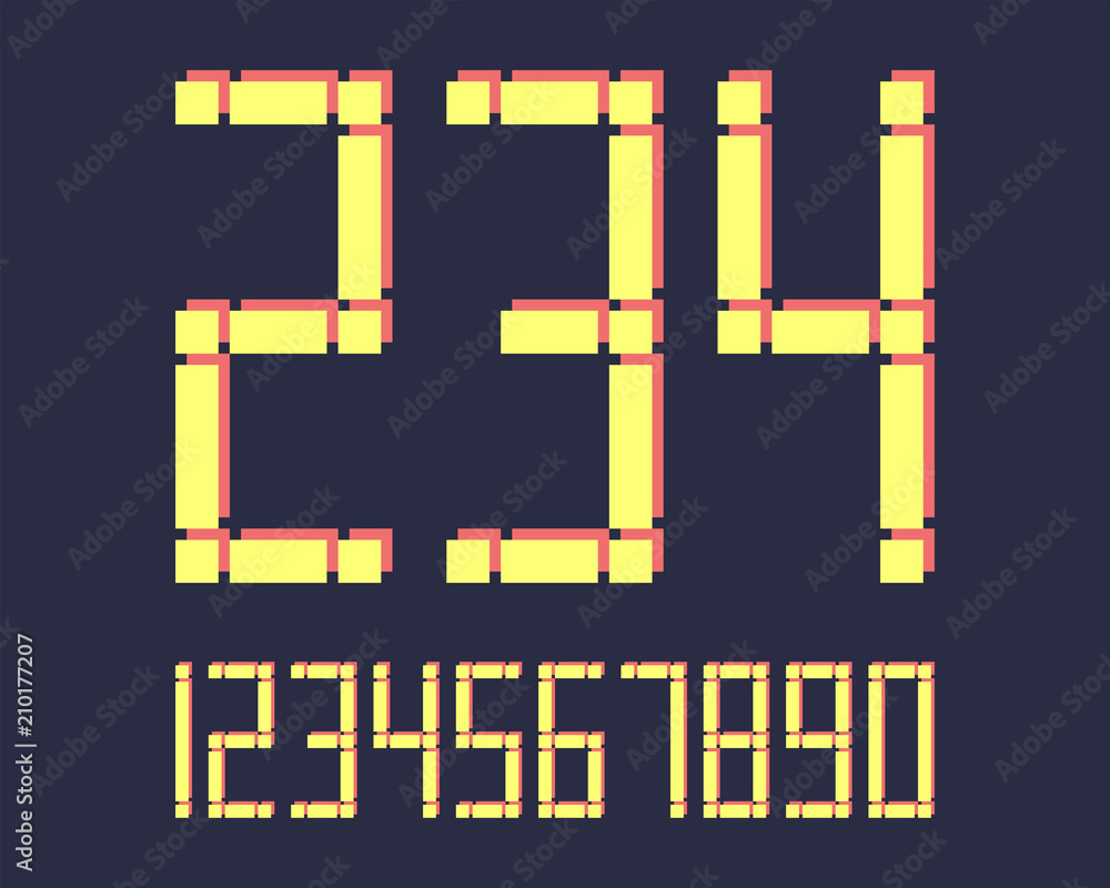 Poster geometric font line digital effect design numbers space futuristic style vector alphabet