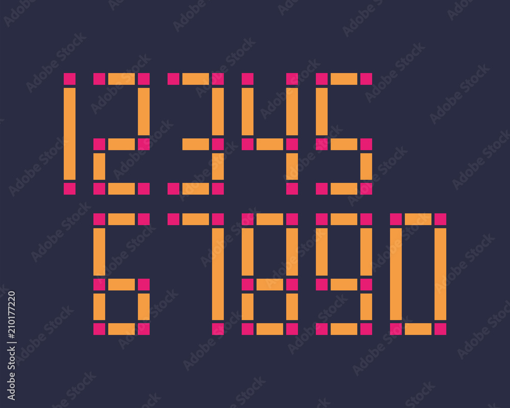 Poster geometric font line digital effect design numbers space futuristic style vector alphabet