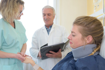 Fototapeta premium girl with neck support