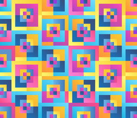 Modern gradient style geometric seamless vector mosaic pattern.