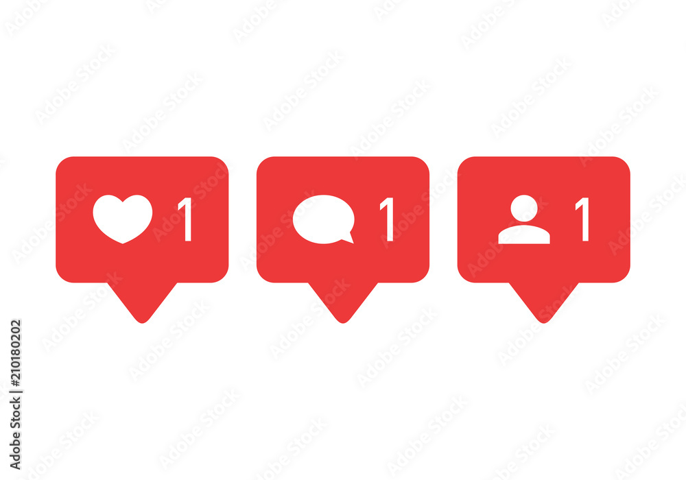 Poster like icon vector. comment icon vector. follower icon vector. social media. social network. notificat