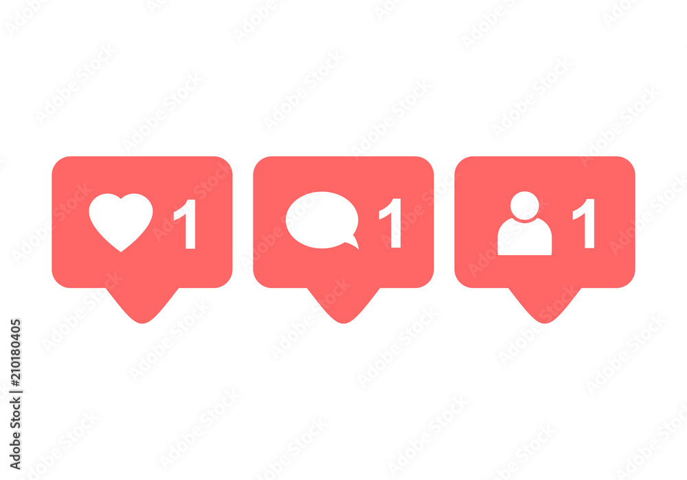 Poster like icon vector. comment icon vector. follower icon vector. social media. social network. notificat