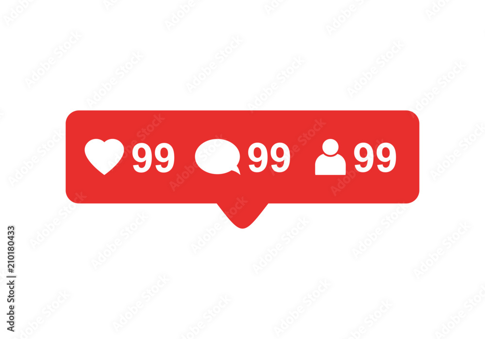 Poster like icon vector. comment icon vector. follower icon vector. social media. social network. notificat