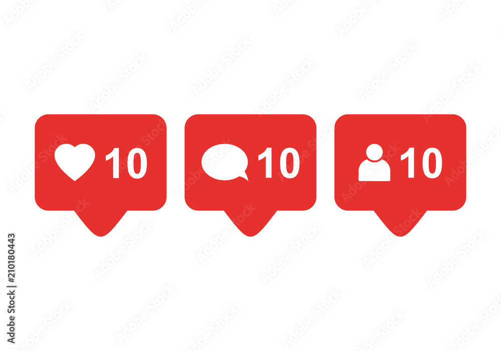 Poster like icon vector. comment icon vector. follower icon vector. social media. social network. notificat