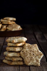 Star Shaped Biscuits With Sesame Seeds