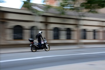 Fototapeta na wymiar Moving Motorcycle
