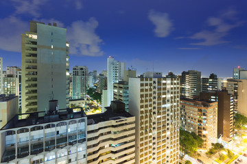 Fototapeta na wymiar Panoramic view of Batel neighborhood in Curitiba, Parana State, Brazil