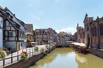 Naklejka premium Colmar old town, Spring time, Canal 2