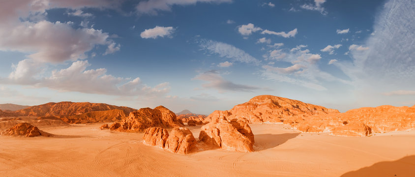 Panorama Sand desert Sinai, Egypt, Africa © Kotangens