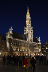 Grand Place in Brussels at night