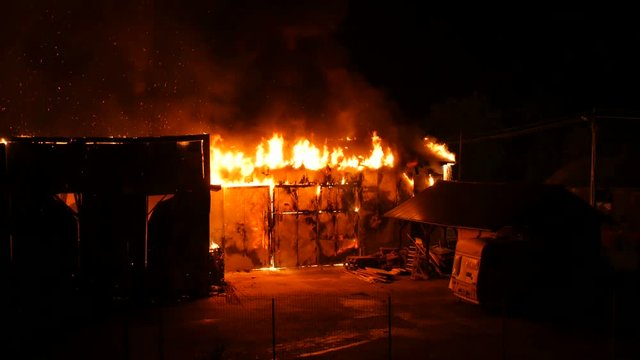 Factory Burning Down