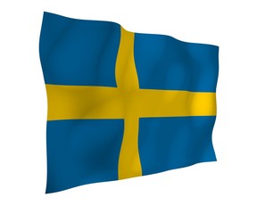 The flag of Sweden. Official state symbol of the 