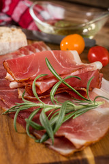 Thinly sliced German black forest ham.