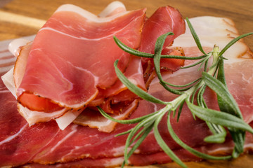 Thinly sliced German black forest ham.