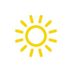 Sun vector icon. Sun line vector icon. sunshine icon