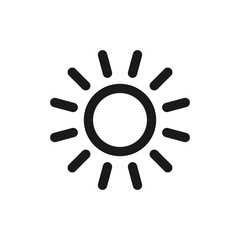 Sun vector icon. Sun line vector icon. sunshine icon