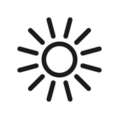 Sun vector icon. Sun line vector icon