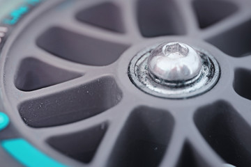 Scooter wheel close up