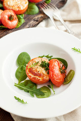 Roasted tomatoes with parmesan cheese