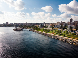Fototapeta na wymiar Aerial Drone View of Kartal Istanbul City Seaside