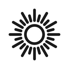 Sun vector icon. Sun line vector icon