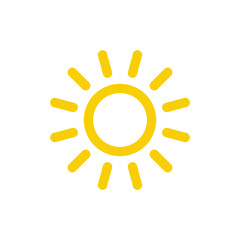 Sun vector icon. Sun line vector icon