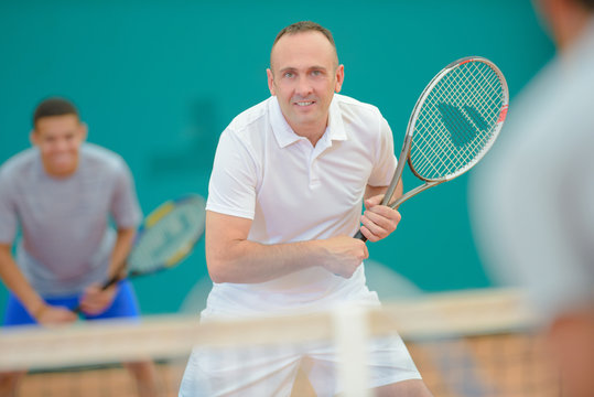 Man enjoying game of tennis