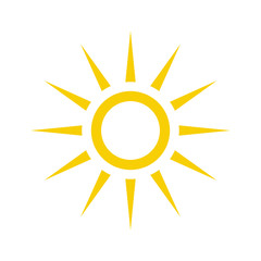 Sun vector icon. Sun line vector icon