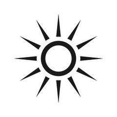 Sun vector icon. Sun line vector icon