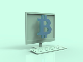 Cryptocurrency Bitcoin Blockchain Technology 3D Render 