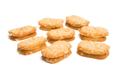 Fototapeta na wymiar nut cookies with cream isolated