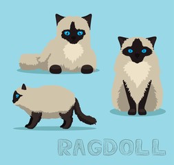 Cat Ragdoll Cartoon Vector Illustration