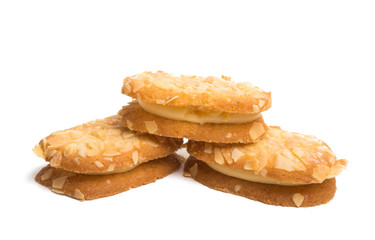 nut cookies with cream isolated