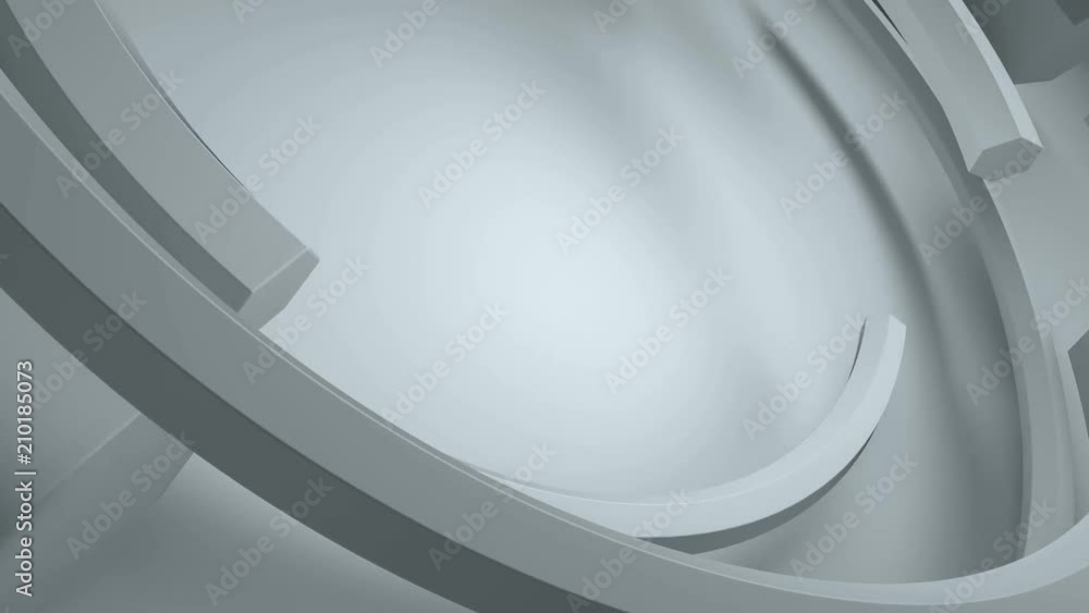 Poster 3d render abstract background. circular composition. diagonal angle of view of camera to loopable ro