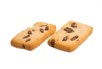 butter biscuits with chocolate isolated