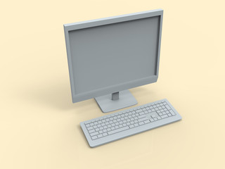 Fototapeta premium Computer and Monitor 3D Render