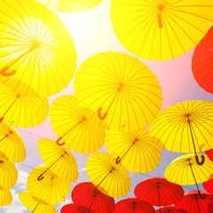 Fototapeta na wymiar Background colorful umbrella