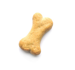 Delicious pet snack on white background