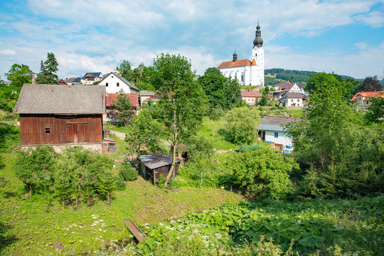 The idyllic village Brann&aacute; in Olomouck&yacute; Kraj, Czech Republic