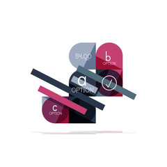 Minimal flat clean abstract option step infographic design element, geometric shapes - round squares, circles and lines layout with sample text