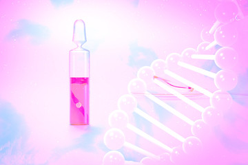 DNA research concept DNA barcodes for biomedical research  mitochondrial DNA  Prostate cancer DNA test 3d rendering