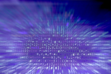 Javascript code. Computer programming source code. Abstract screen of web developer. Colorful...