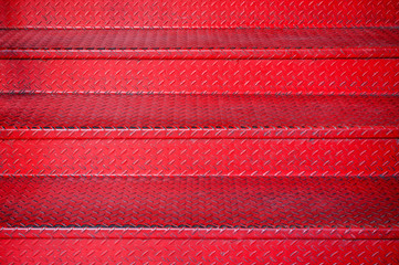 red metal stairs