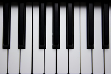 Cenital view of piano keys