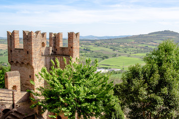 Fototapeta premium landscape from Gradara Castle, italy